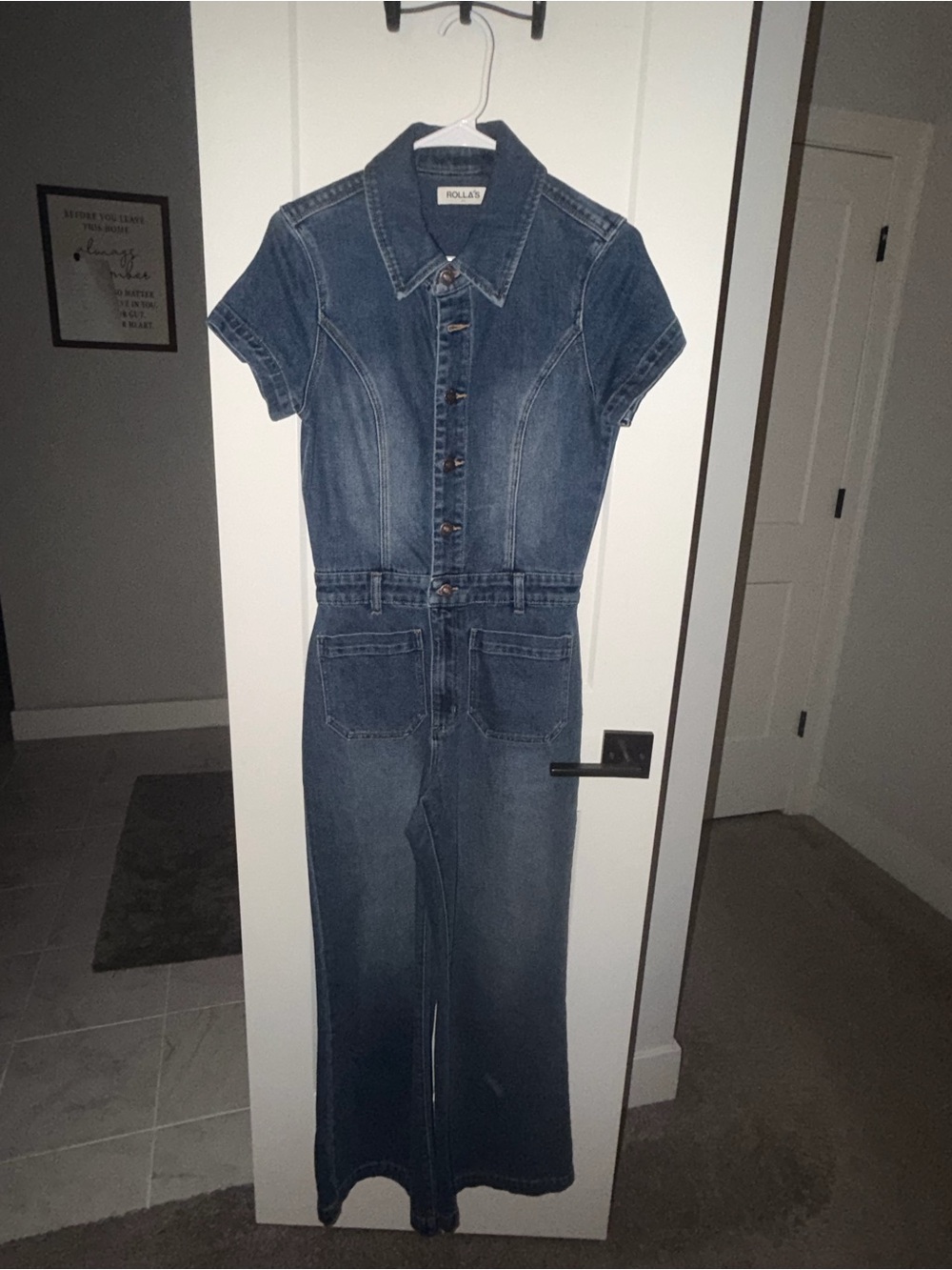 ROLLA'S Dark Blue Denim Midi Jumpsuit Dress